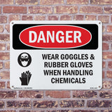 Wear Goggles And Rubber Gloves Chemicals