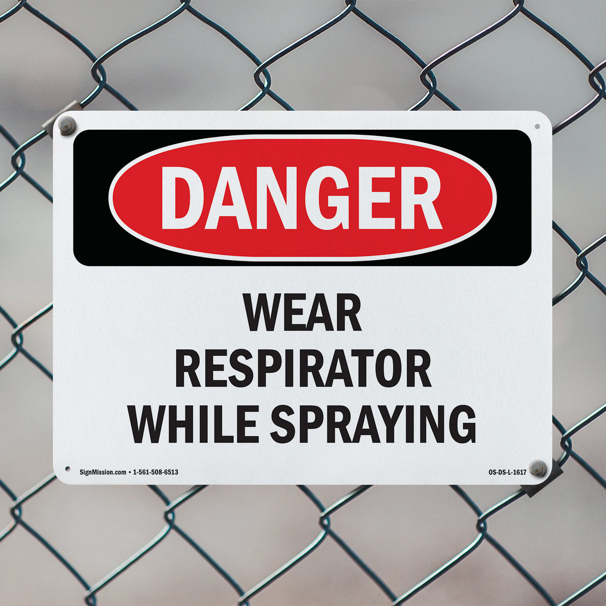 Portrait Wear Respirator While Spraying
