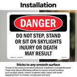 Do Not Step  Stand Or Sit On Skylights