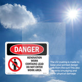 Renovation Work Contains Lead Do Not Enter