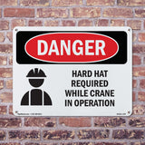 Hard Hat Required While Crane In Operation