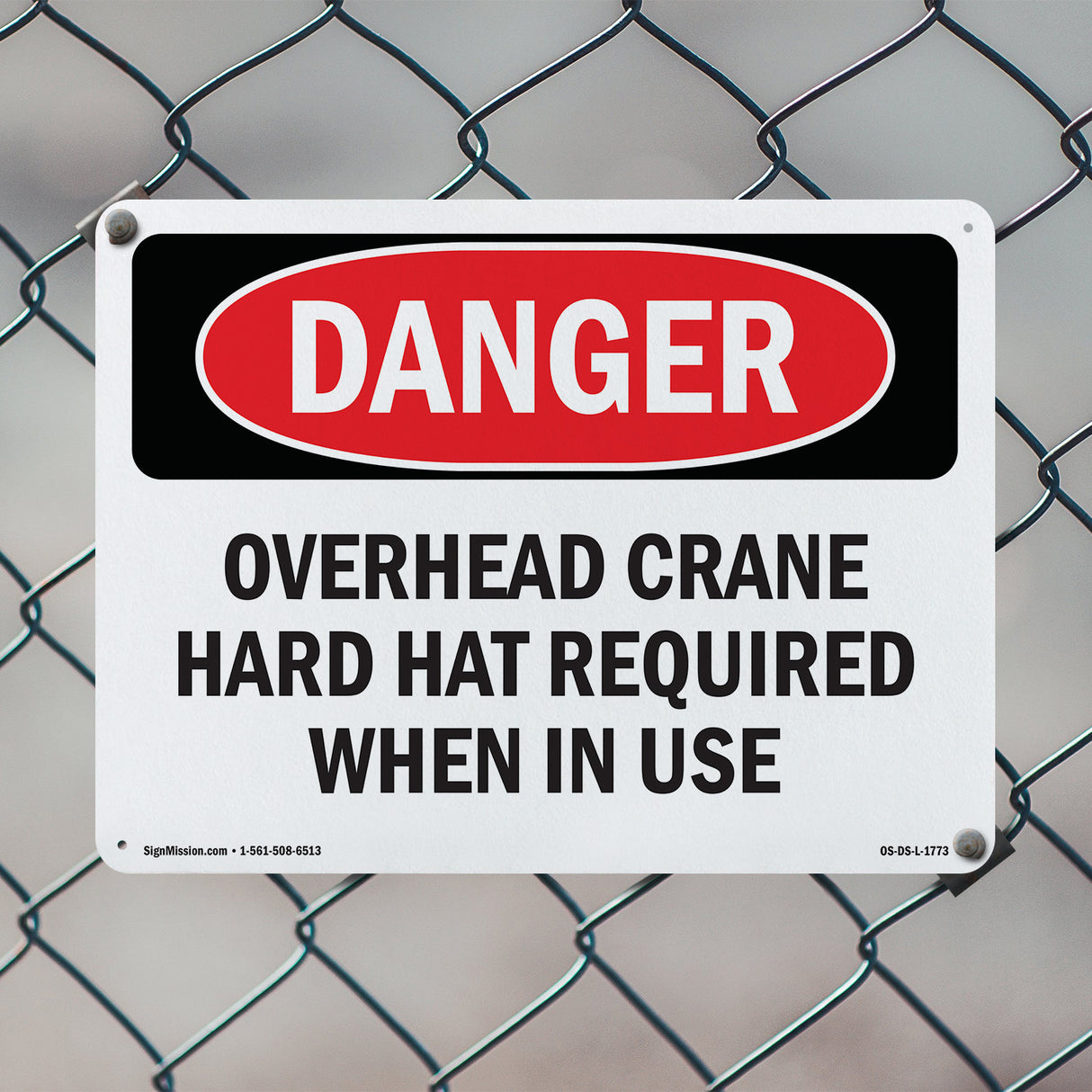 Overhead Crane Hard Hat Required