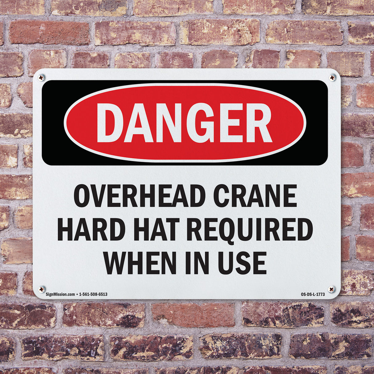 Overhead Crane Hard Hat Required