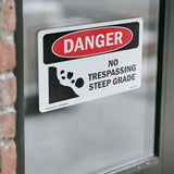 No Trespassing Steep Grade