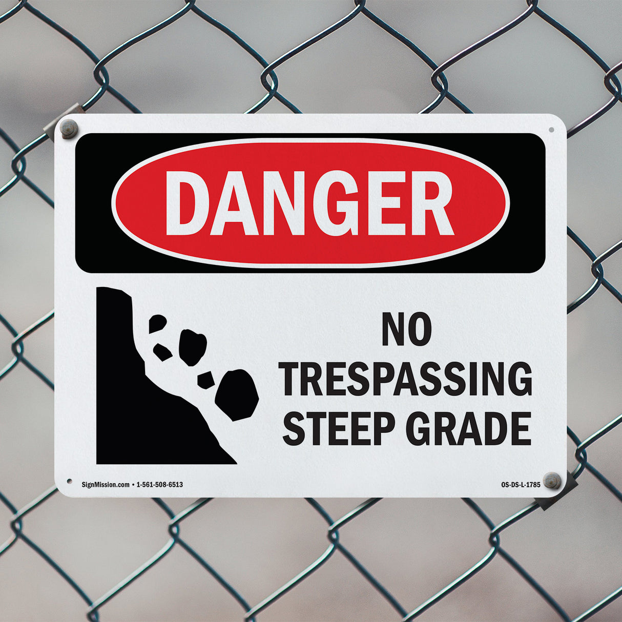 No Trespassing Steep Grade