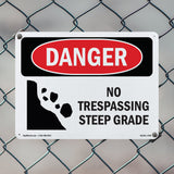 No Trespassing Steep Grade