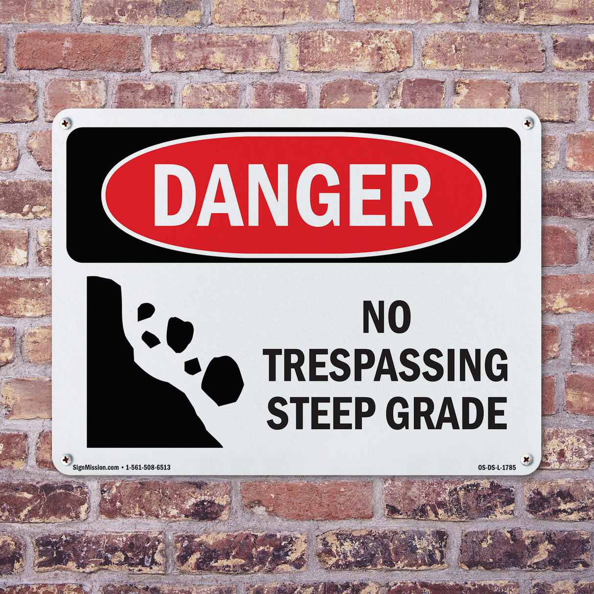 No Trespassing Steep Grade