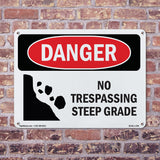 No Trespassing Steep Grade