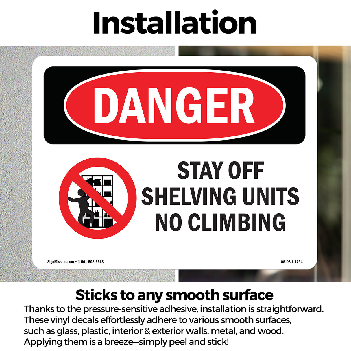 Stay Off Shelving Units No Climbing