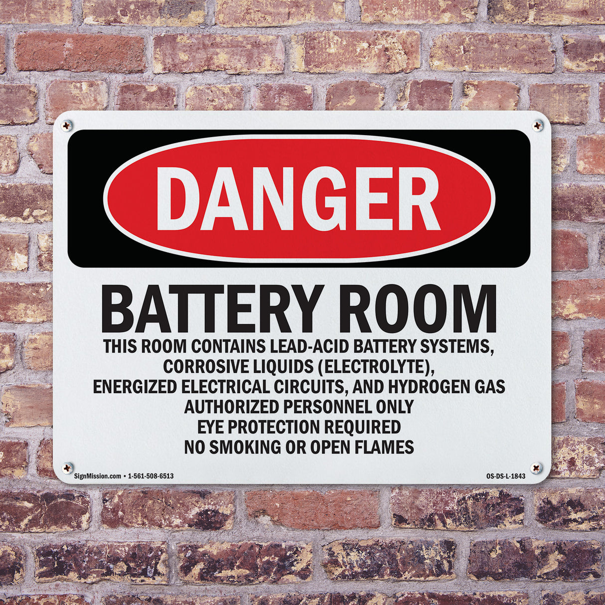 Portrait Battery Room Contains Lead-Acid