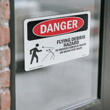 Flying Debris Stay Back