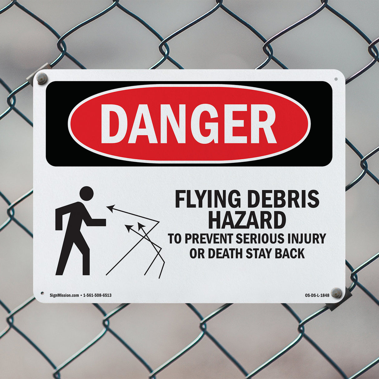 Flying Debris Stay Back