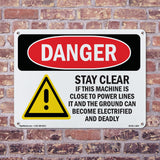Stay Clear If Machine Close To Power Lines