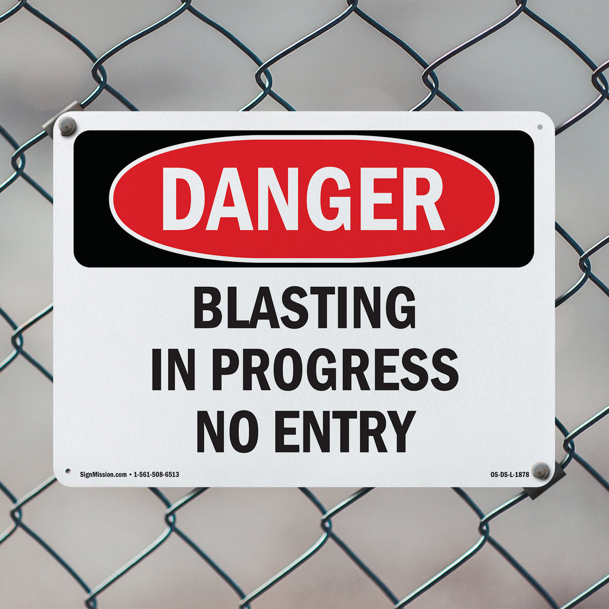 Blasting In Progress No Entry