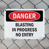 Blasting In Progress No Entry
