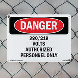 380 219 Volts Authorized Personnel Only