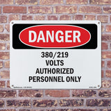 380 219 Volts Authorized Personnel Only