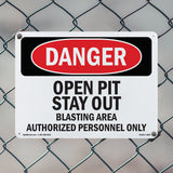 Open Pit Stay Out Blasting Area