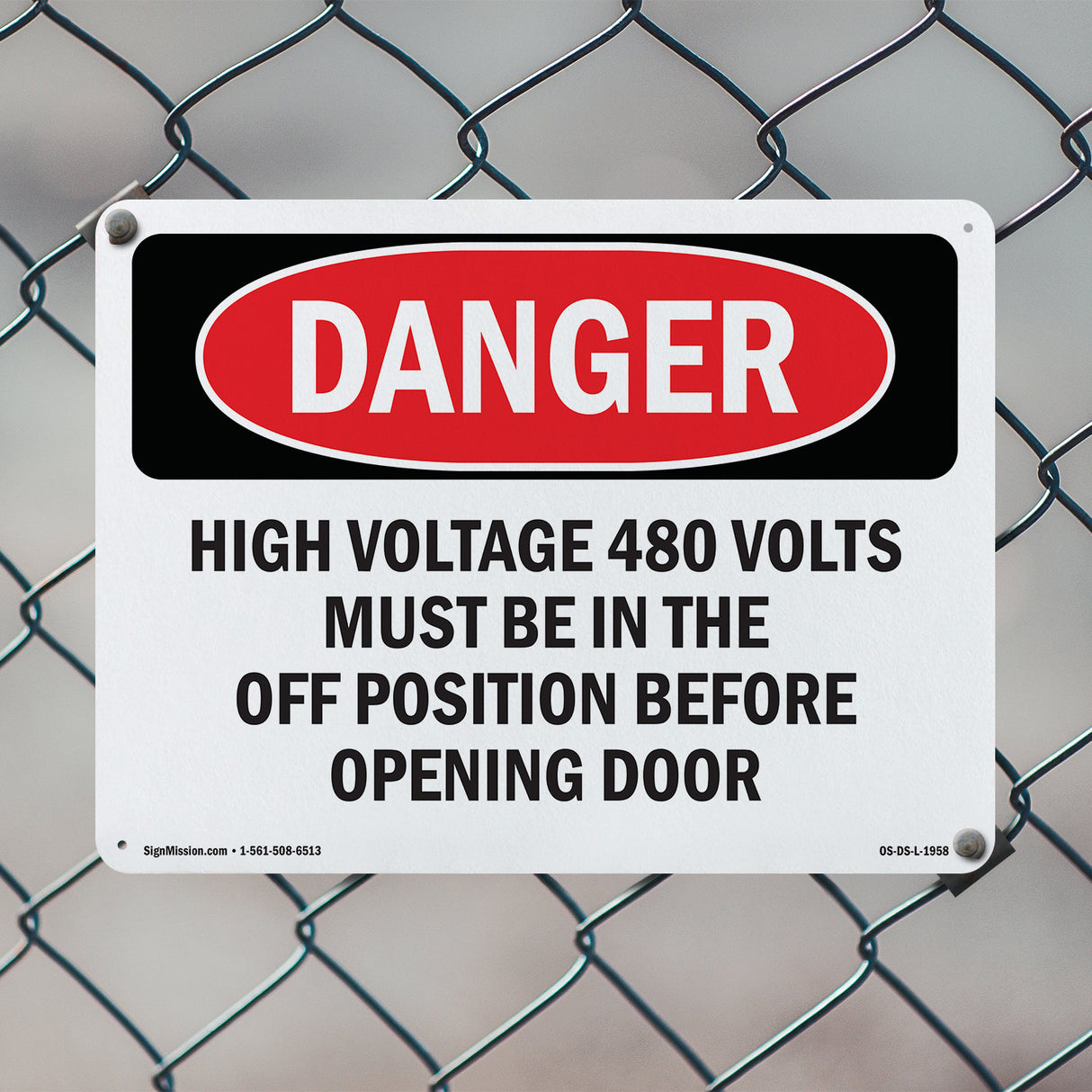 High Voltage 480 Volts Must Be In The Off