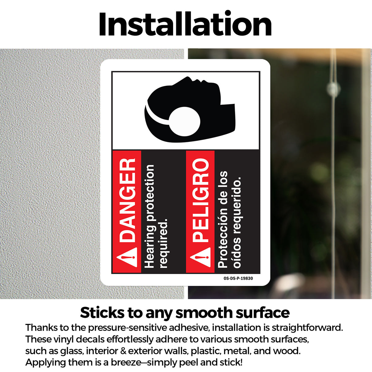 Danger Hearing Protection Required (Bilingual Spanish)