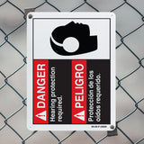 Danger Hearing Protection Required (Bilingual Spanish)