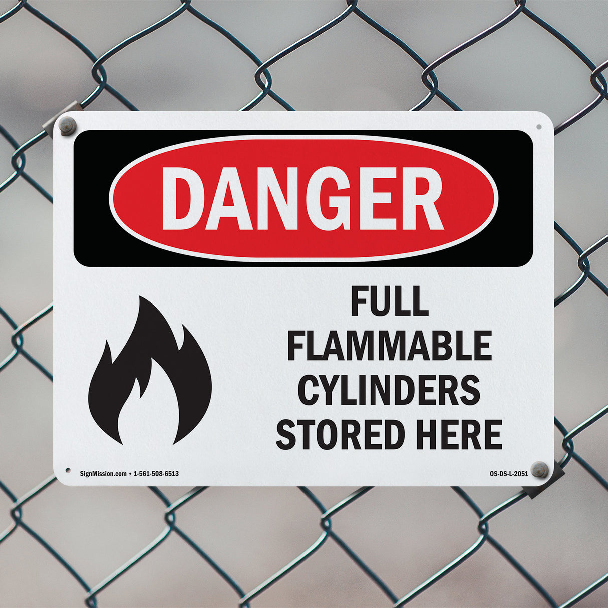 Full Flammable Cylinders Stored Here