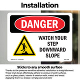 Watch Your Step Downward Slope