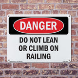 Do Not Lean Or Climb On Railing
