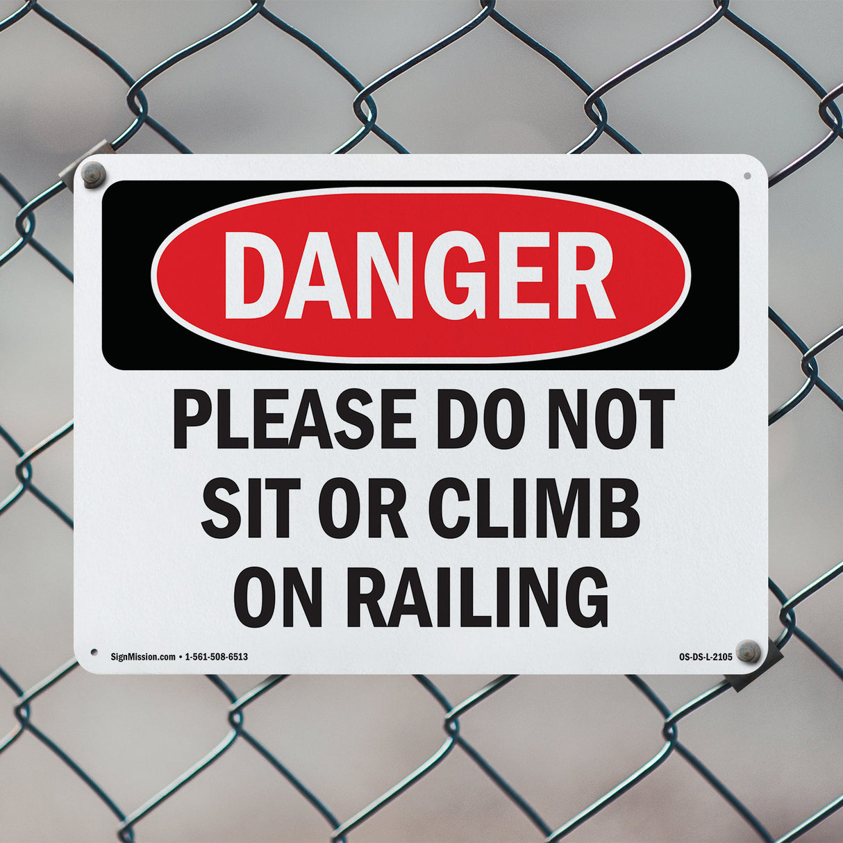 Please Do Not Sit Or Climb On Railing