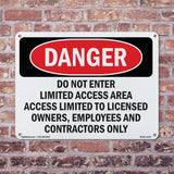 Do Not Enter Limited Access Area Access