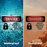 Lockout Equipment Prior To Entry