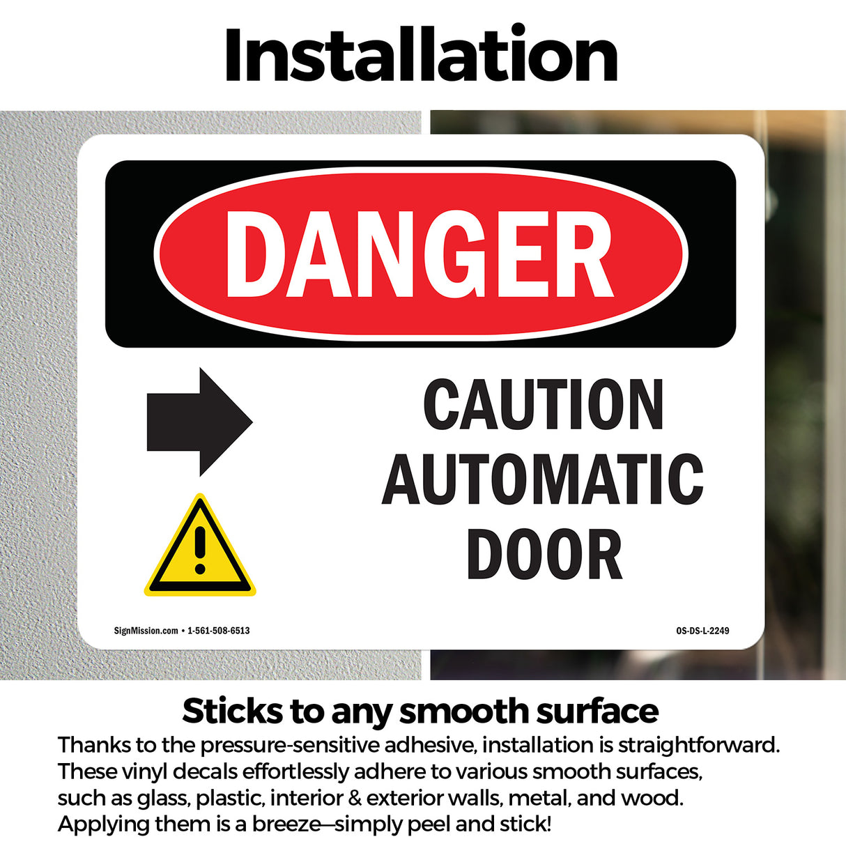 Caution Automatic Door [Right Arrow]
