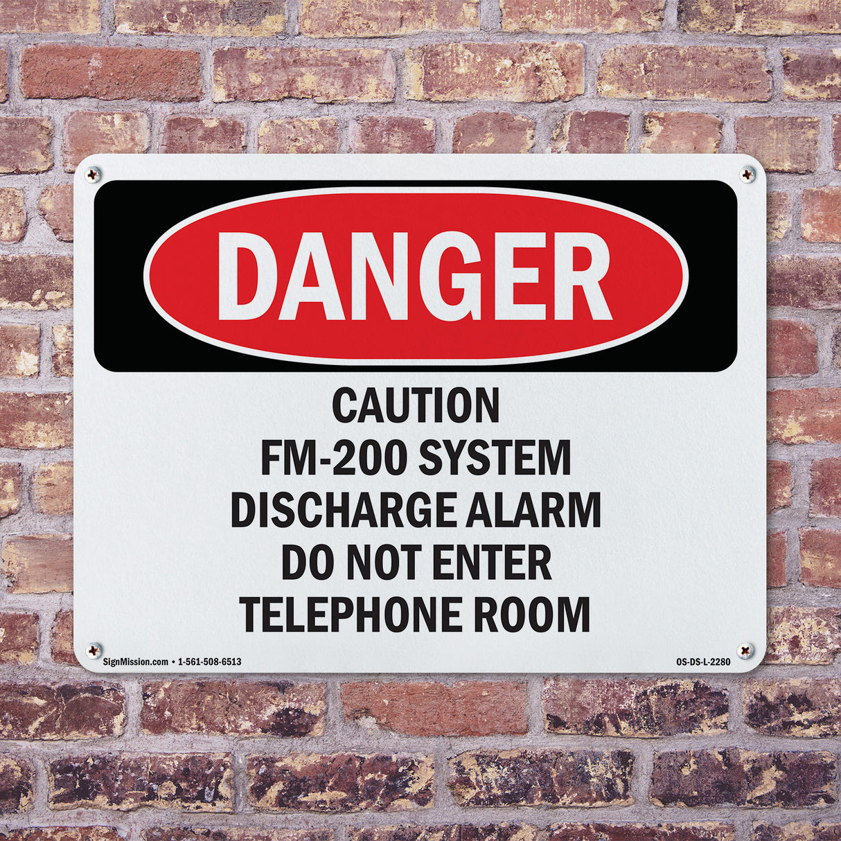 Caution FM-200 System Discharge Alarm Do