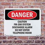 Caution FM-200 System Discharge Alarm Do