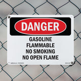 Gasoline Flammable No Smoking No Open Flame