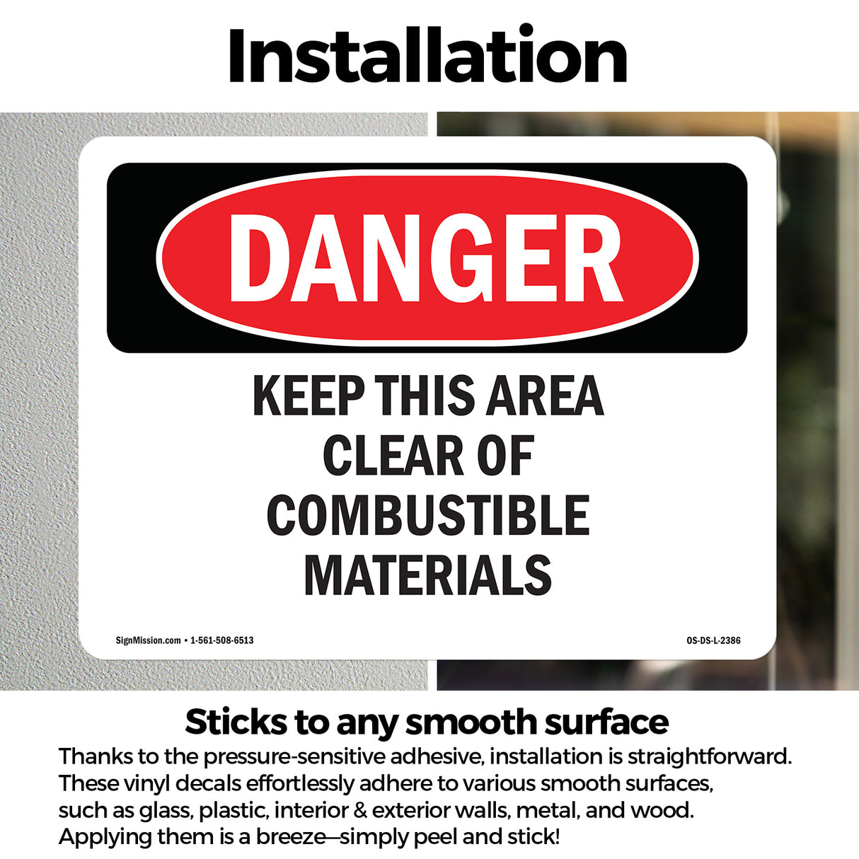 Keep This Area Clear Of Combustible Materials