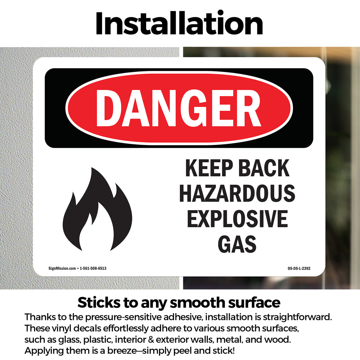 Keep Back Hazardous Explosive Gas