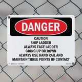 Caution Ship Ladder Always Face Ladder Going