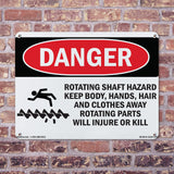 Rotating Shaft Hazard Keep Body