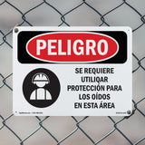Ear Protection Required In This Area Spanish