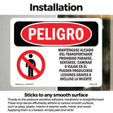 Stay Off Conveyor No Standing Spanish