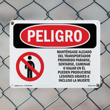 Stay Off Conveyor No Standing Spanish