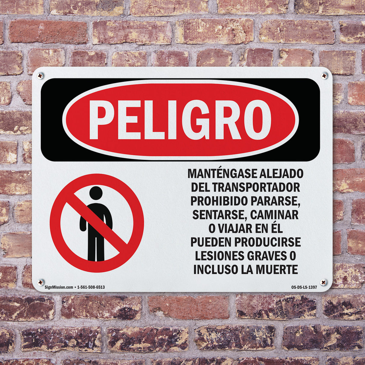 Stay Off Conveyor No Standing Spanish