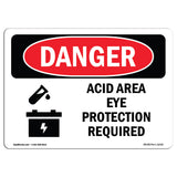 Acid Area Eye Protection Required