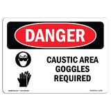 Caustic Area Goggles Required