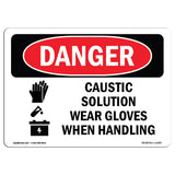 Caustic Solution Wear Gloves When Handling