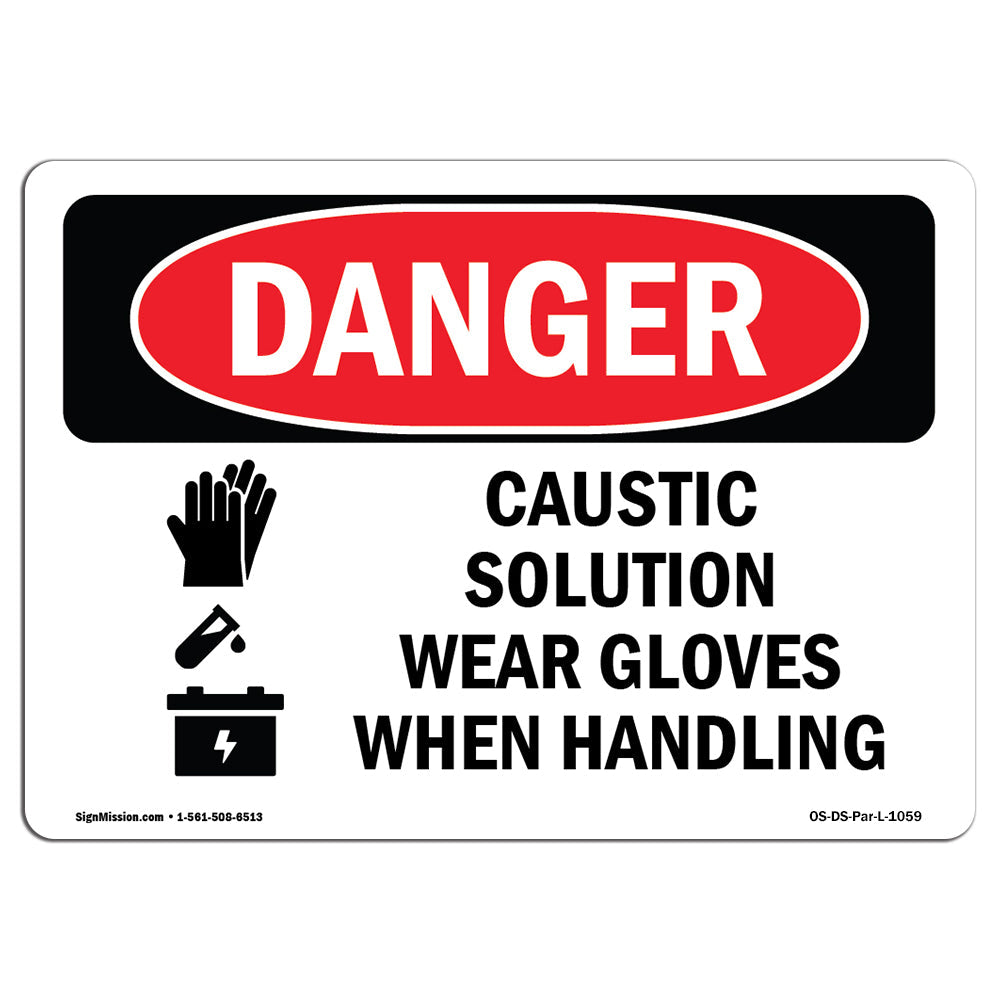 Caustic Solution Wear Gloves When Handling