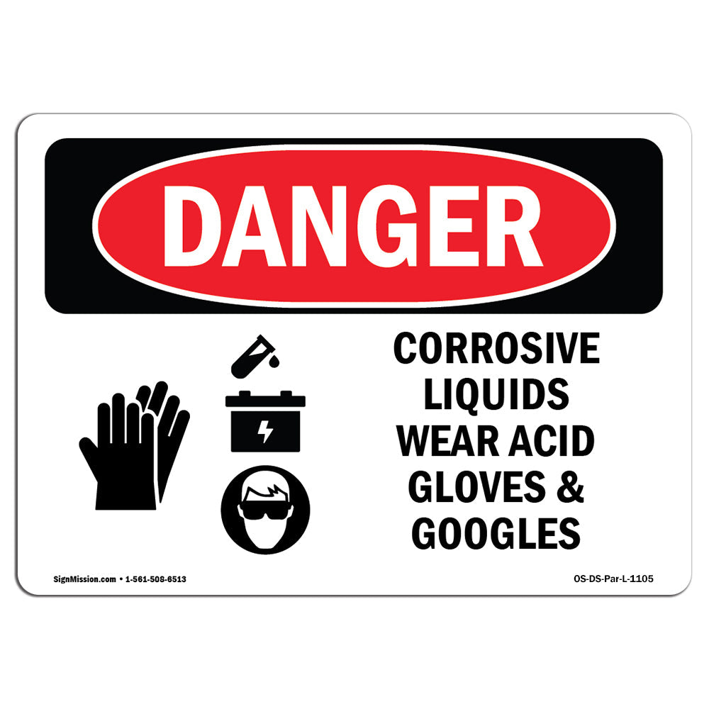 Corrosive Liquids Wear Acid Gloves And Goggles