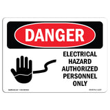Electrical Hazard Authorized Personnel Only