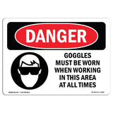 Goggles Worn When Working In This Area